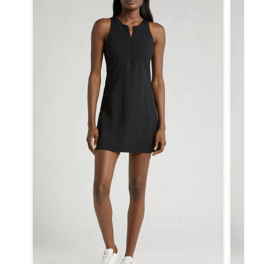 SPANX Shape Black Zip Front Get Moving Dress Women's Size Medium M New
